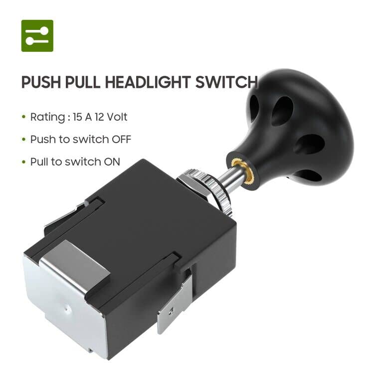 10L0L Interruptor de empuje para faros delanteros de carrito de golf, interruptor de luz para EZGO Club Car Yamaha