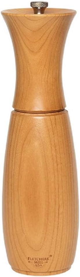 Fletchers’ Mill Border Grill – Molinillo de sal, cereza, 8 pulgadas, grosor ajustable fino a grueso, fabricado en Estados Unidos