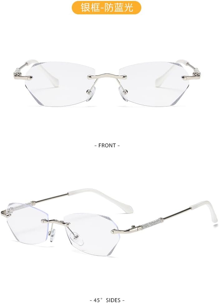 Lentes de lectura sin montura para mujeres y hombres, lectores ligeros con bloqueo de luz azul, clásicos y elegantes artísticos