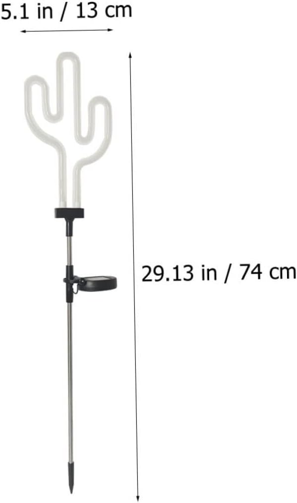OSALADI 1 pieza de cactus neón luz solar jardín decoraciones flamenco luz flamenco playa bola camino luz solar flamenco paisaje lámpara cactus metal