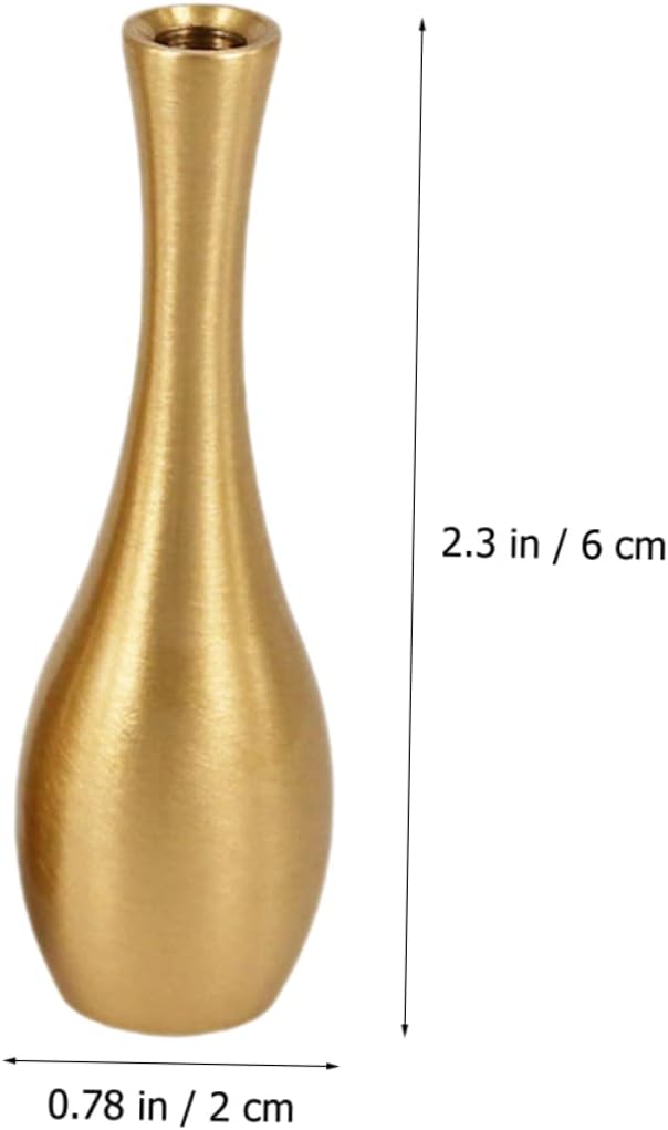 IMIKEYA Florero de un solo brote, jarrón rústico de un solo tallo, mini maceta, decoración de mesa dorada de Navidad, decoración de mesa de comedor,