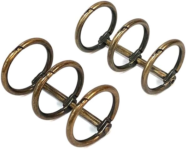 2 carpetas de hojas sueltas de metal con 3 anillas, anillos de libro con bisagras con 0.787 in de diámetro interior, peines de encuadernación para