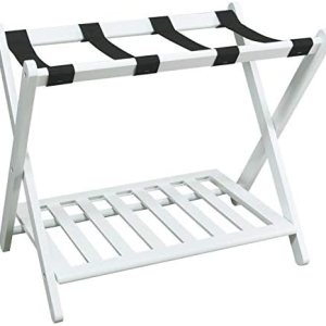 MISC – Estante de equipaje plegable para habitación de invitados, color blanco, para maleta, plegable, para dormitorio, madera resistente MISC – Estante de equipaje plegable para habitación de invitados, color blanco, para maleta, plegable, para dormitorio, madera resistente