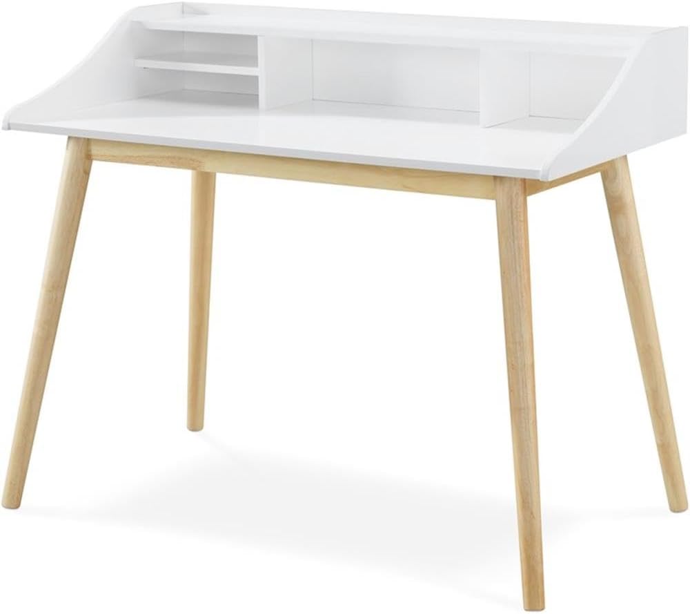 Alton – Escritorio para computadora de escritura, estación de trabajo para computadora portátil, mesa de estudio simple retro para oficina en casa,