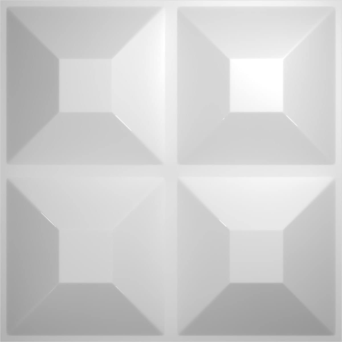 Ekena Millwork WP12X12SWWH-CASE-20 11 78 pulgadas de ancho x 11 78 pulgadas de alto Swindon EnduraWall Decorativo 3D Cubiertas de panel de pared