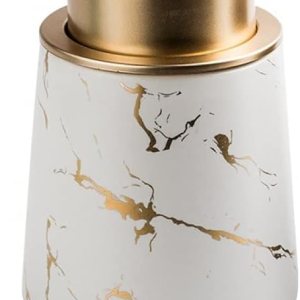 Comeon Dispensador de jabón de cerámica para encimera de baño y cocina, dispensador de jabón de mármol recargable de 12.3 onzas con bomba, Comeon Dispensador de jabón de cerámica para encimera de baño y cocina, dispensador de jabón de mármol recargable de 12.3 onzas con bomba,