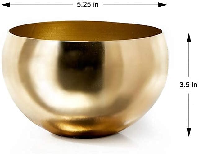 Serene Spaces Living Cuenco de metal de color dorado ideal para bodas, fiestas, eventos, restaurantes, decoración del hogar, mide 3.5 pulgadas de