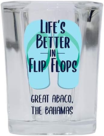 R and R Imports Great Abaco The Bahamas Souvenir – Chanclas cuadradas de 2 onzas con diseño de vaso de chupito, paquete de 4 unidades