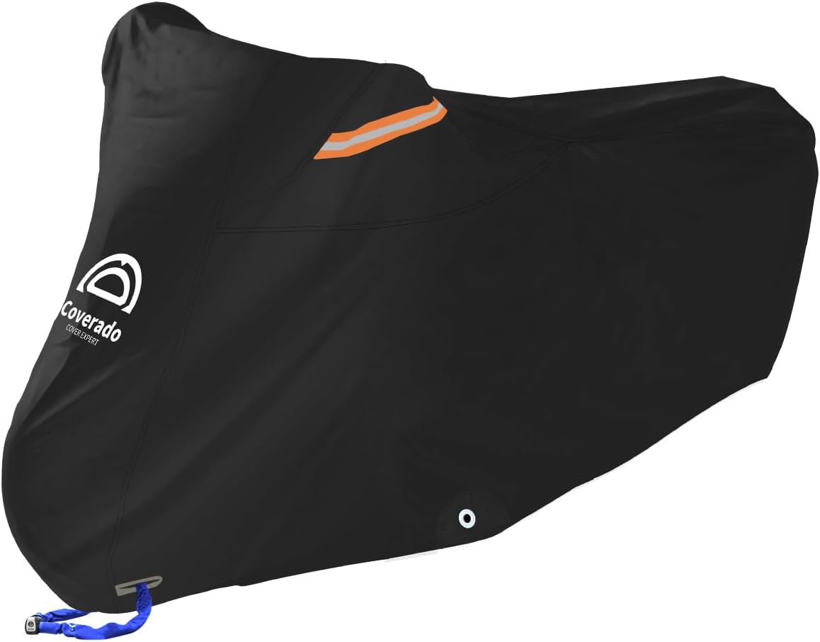Funda para motocicleta impermeable para exteriores, 104 pulgadas de largo, protección universal para todas las estaciones, fundas para scooter