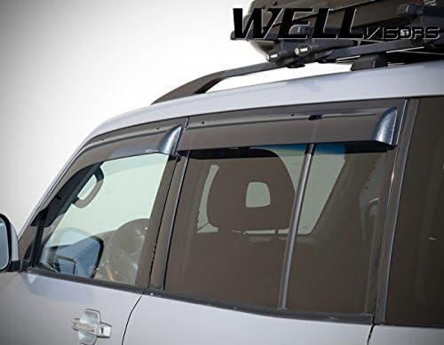 WellVisors Repuesto para Mitsubishi Montero 2001-2006 con clip, color humo, tintado de humo, viseras laterales para ventana, deflectores 3-847MI012