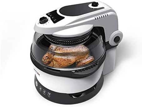 SpinCook DualGrill sin grasa, cocción saludable a través de freidora de aire todo en uno, hornear, asar y asar a la parrilla con medidor de control