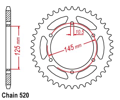 LOPOR Piñón delantero de motocicleta (1, 520-46T) Aplicaciones XTZ750XTZ660XT660XJ600MT-03DT250