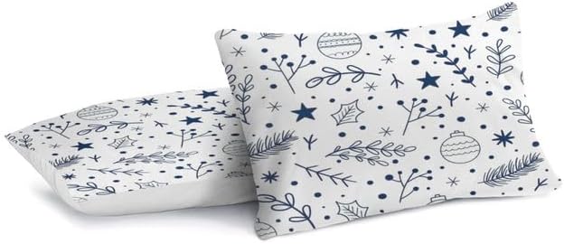 Bidesign Twin Christmas Theme Duvet Cover (Merry ChristmasChristmas TreeBell Pattern) Holiday Deluxe Double Bedding Set (1 Duvet Cover +2