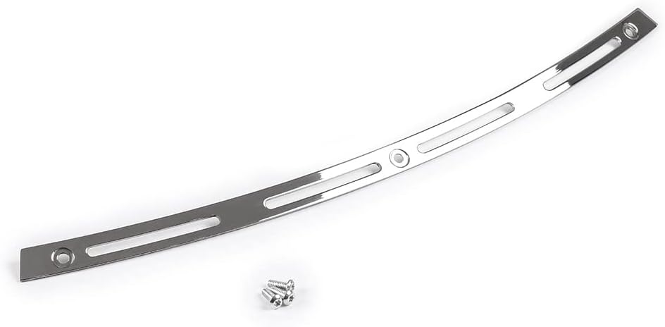 WYNMOTO Parabrisas de acero inoxidable pulido con ranuras para parabrisas cromado compatible con Harley Touring Electra Street Glide Ultra Limited