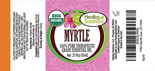 Healing Solutions Aceite esencial de mirto 100% puro, grado terapéutico, aceite de mirto, 2.0 fl oz