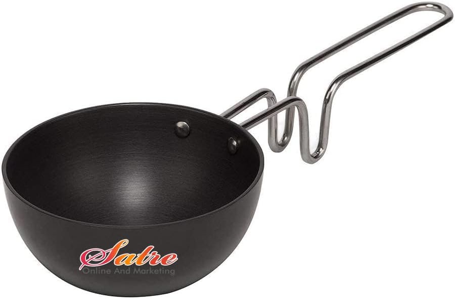Satre Online and Marketing Aluminio Kadhai Tamaño No-12 con Hindalco Aluminio Tadka Pan Tamaño No-6 (Paquete de 2)