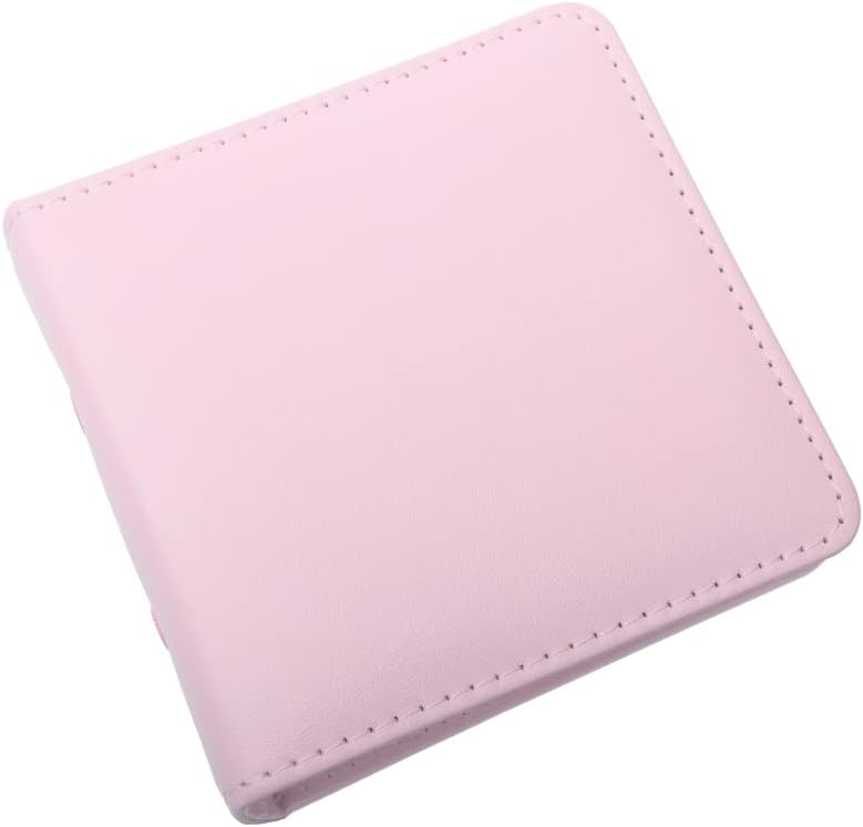 Mini álbum de fotos, soporte para tarjetas fotográficas rosas, tarjetas fotográficas Kpop de piel sintética de 3 anillos, álbum de películas de