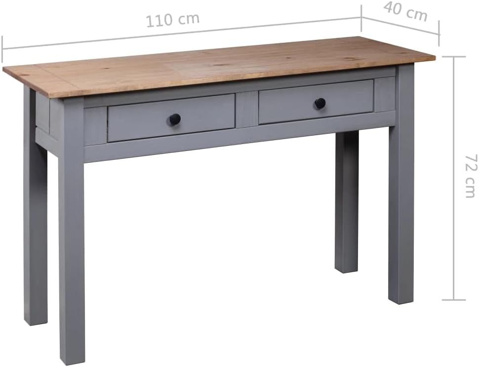 Mesa consola de madera maciza con 2 cajones, mesa auxiliar de madera para sofá, mesa de entrada para sala de estar, pasillo, entrada, madera de pino