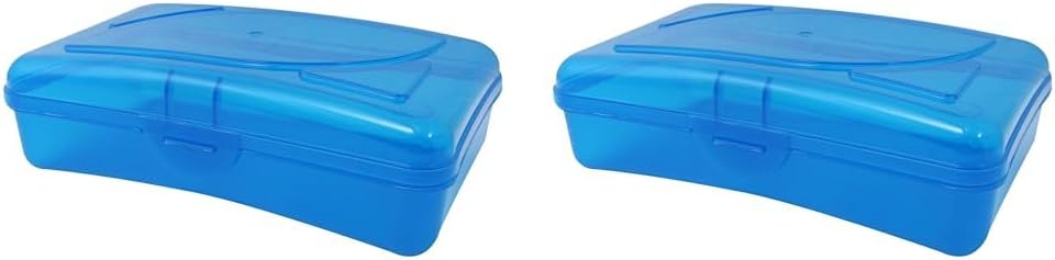 Cra-Z-Art caja escolar de plástico, 6.985cmde alto x 13.75cmde ancho x 8.0 in de profundidad, varios colores (paquete de 2)
