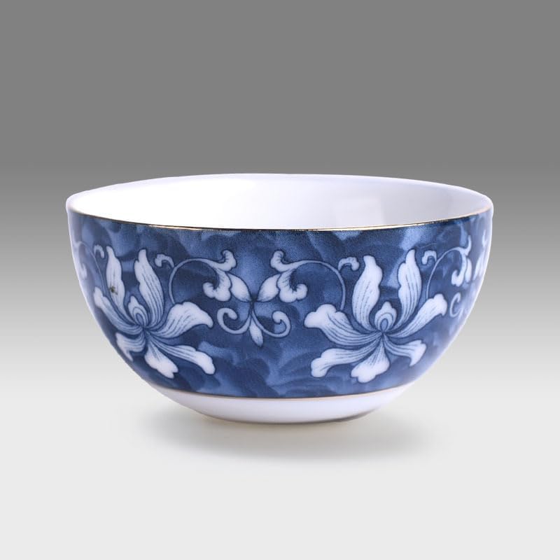 Juego de té Kung Fu, taza de té grande azul y blanca (Q1)