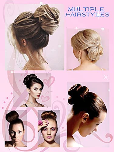 Moldeador de donas de pelo (2 pequeñas, 2 medianas, 2 grandes) para donas de pelo para niña (dorado)
