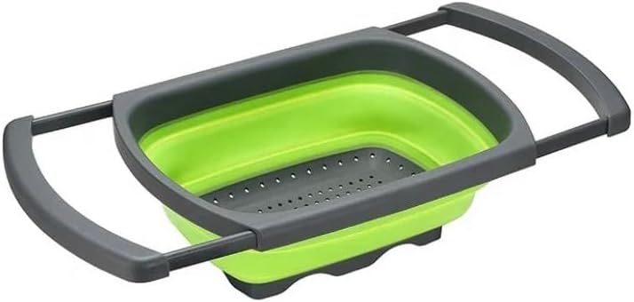 AG Colador plegable de 9 cuartos de galón, colador sobre el fregadero, coladores de verduras y frutas, coladores con asas extensibles, nuevos