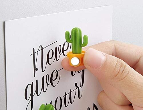 Imán de cocina para nevera, imán de oficina, pizarra blanca y tablero de limpieza en seco, bonito y colorido diseño en maceta, 12 juegos de cactus 2