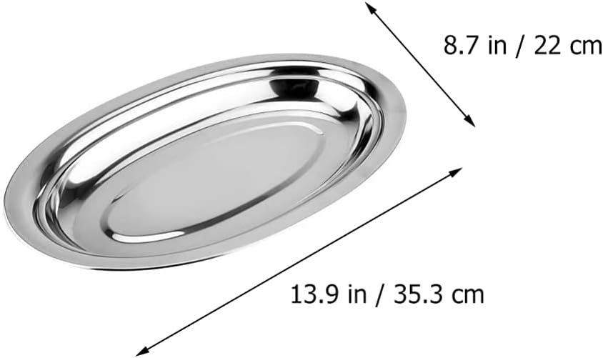 Cabilock 1 plato de decoración de boda cacerola de inducción servidor pescado simple bandeja de metal para servir plato de fiesta con tapa, platos