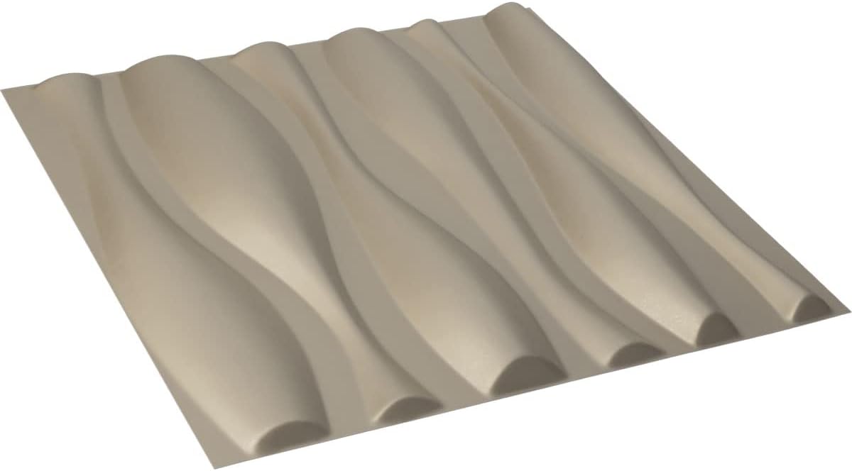 Ekena Millwork Fairfax EnduraWall Panel decorativo de pared 3D de 19 58 pulgadas de ancho x 19 58 pulgadas de alto, plateado metálico (cubre 2.67