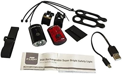Juego de luces LED recargables USB para bicicletas, delanterotrasero