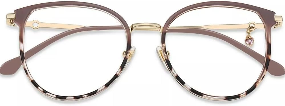Firmoo Bloqueo de luz azul para mujer, lentes de lectura con aumento 2.0x, antifatiga ocular, antideslumbrante, dije de piedras preciosas de moda,