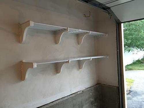 Estantes de garaje expandibles, paquete de 2 (cada uno de 40 a 75 pulgadas) – Blanco, fácil de instalar, resistente (250 librasestante), organizador