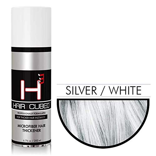 H3 – Microfibras de cabello para cabello fino, 100 % indetectable y natural, fórmula patentada de Estados Unidos (platablanco)