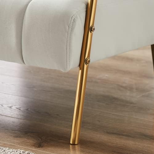 Sofá biplaza de terciopelo con 2 almohadas, sofá de tela con patas de metal para espacios pequeños, sofá modular suave de 2 asientos para sala de