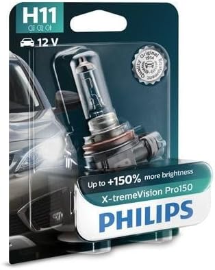 Philips X-tremeVision Pro150 Xtreme Vision Pro 150 – Bombilla para faros delanteros de coche H11 (individual)