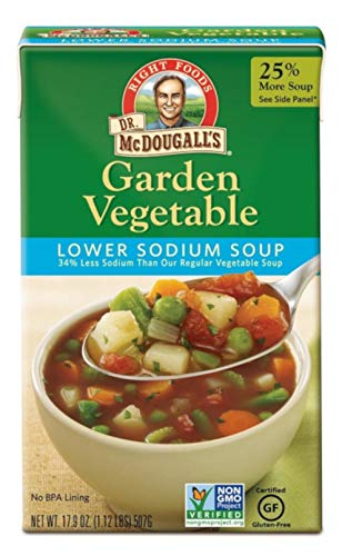 Dr. McDougall’s – Sopa orgánica de verduras de jardín con bajo contenido de sodio, 17.6 onzas, 6 unidades