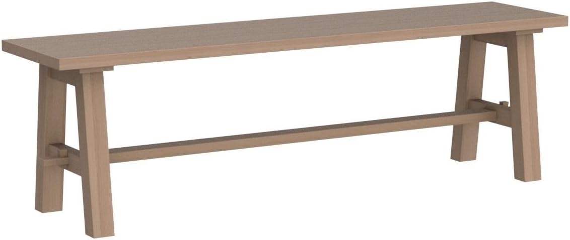 New Pacific Direct Bedford – Banco de comedor de 59 pulgadas, color humo cepillado