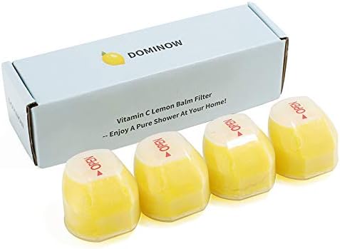 Juego de 4 filtros de repuesto para bálsamo de limón para cabezal de ducha con filtro de vitamina C, elimina el cloro, la cloramina y el fluoruro,
