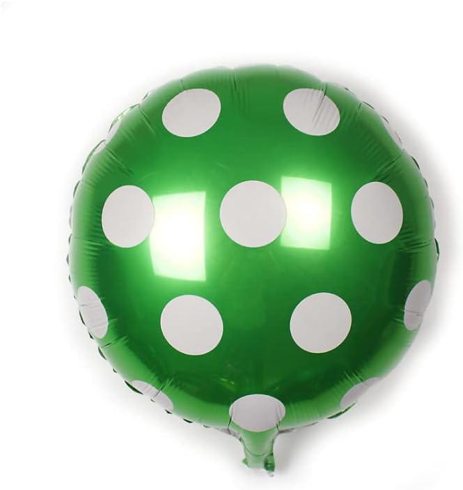 Paquete de 10 globos de lunares verdes y blancos de 18 pulgadas, globos grandes de fiesta de lunares para bodas, fiestas de cumpleaños, festivales,