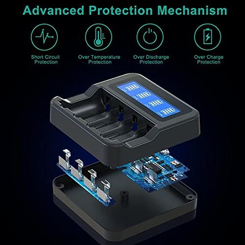 Arlo – Baterías recargables CR123A, cargador FARSAIL 4 unidades 800mAH 123A NiMH baterías recargables para cámara Arlo VMS3130 VMC3030 VMK3200