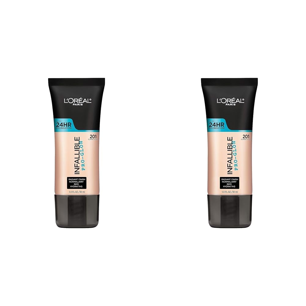 L’Oréal Paris Maquillaje Infallible Pro-Glow – Base de maquillaje, 201 Classic Ivory, 1 onza (paquete de 2)