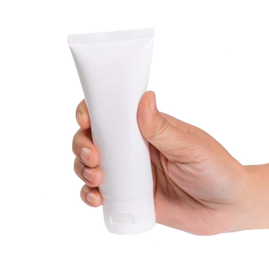 12 tubos de plástico vacíos recargables, recipientes de almacenamiento de cosméticos blancos, botellas de plástico suaves para paquete, limpiador
