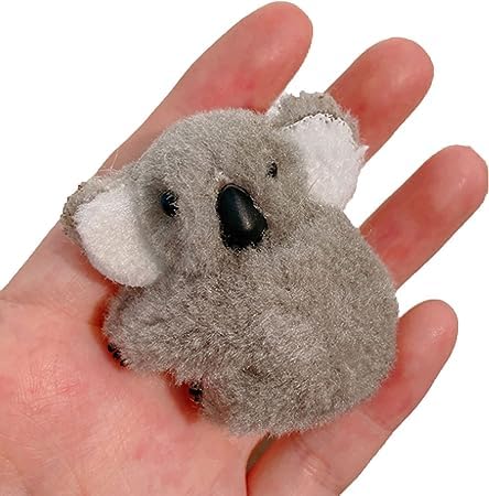 Pinzas para el pelo de koala de felpa gris, lindo clip de pelo de garra de pelo con clip, decoración de cola de caballo, horquilla de dibujos