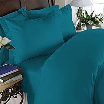 Wrinkle Resistant – 1200 Thread Count Silky Soft Luxurious 4-Piece Sheet Set, Deep Pockets Fits Up to 16″ and Colors, Full, Turqouise