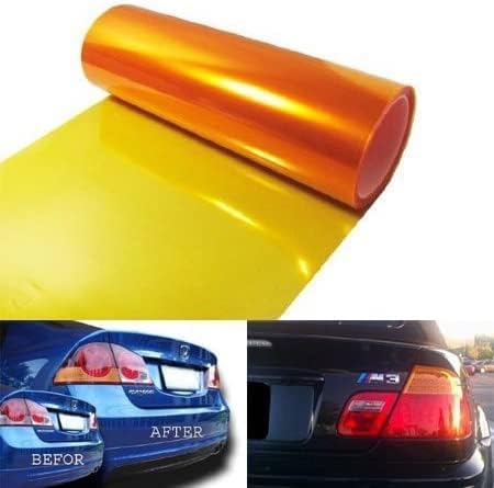 KOMAS Rollo de lámina de vinilo tintado de 12 x 48 pulgadas para faros delanteros de automóvil, luces traseras, luces antiniebla con escobilla de