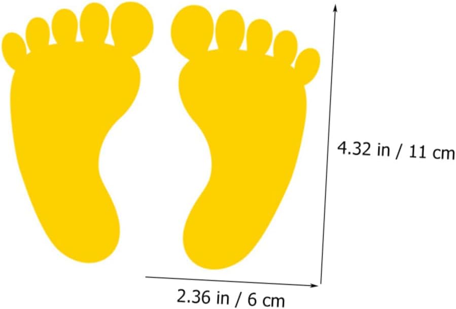 Totority 30 pares de calcomanías de pared para bebé, calcomanías de dibujos animados para niños, calcomanías de huellas para piso, calcomanías para