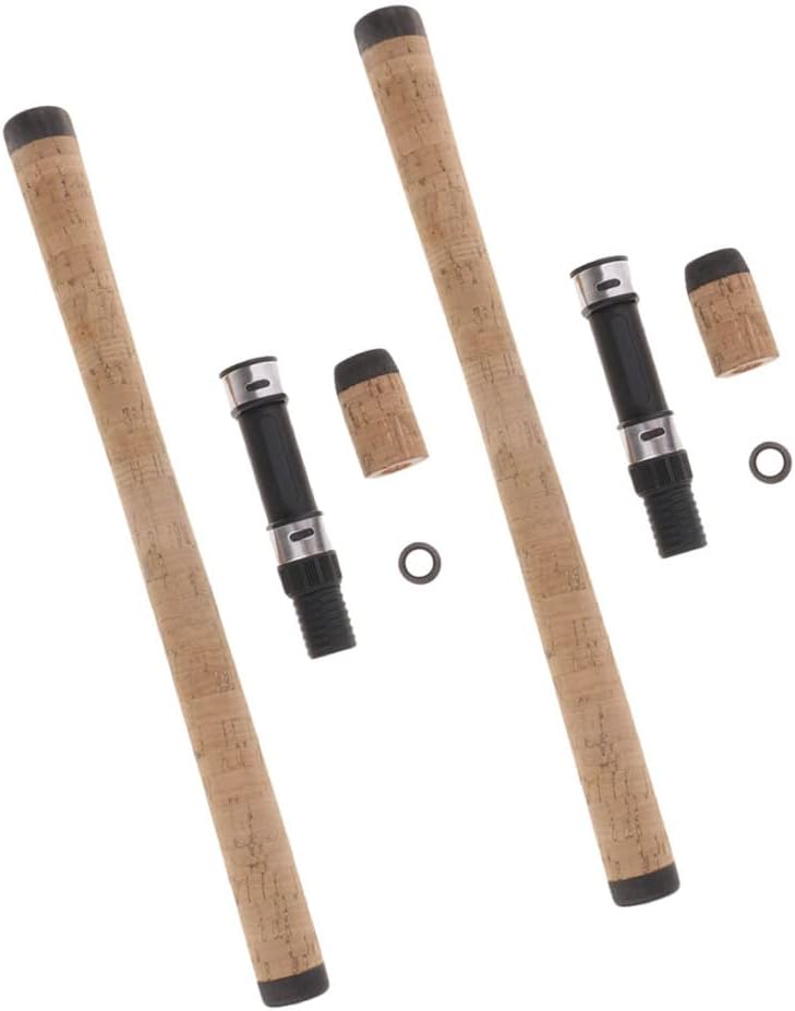 TEAMWILL Juego de 2 piezas de mango de caña de pescar Compuesto Cork Spinning Grip Reel Seat Building Repair