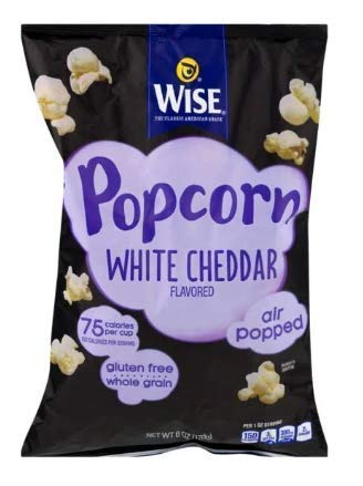 Wise Foods Air Popped – Palomitas de maíz cheddar blanco, bolsa de 6.5 onzas (4 bolsas)
