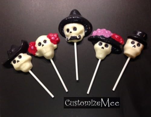 Molde para piruletas de caramelo de chocolate Día de los Muertos con calaveras de azúcar