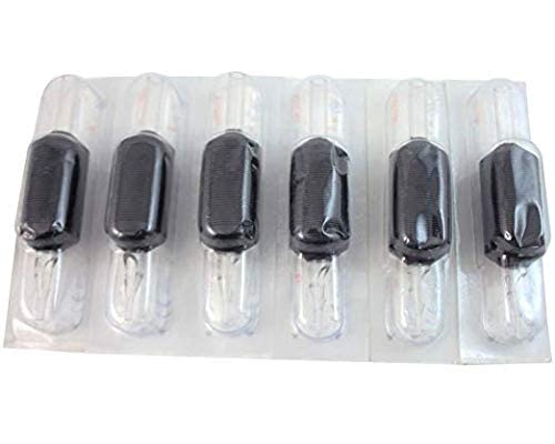 Tatmax – 20 tubos desechables de 1 pulgada y 0.984 in, puntas transparentes de silicona negra, redondos, diamantes, tubos planos (5 tubos redondos)